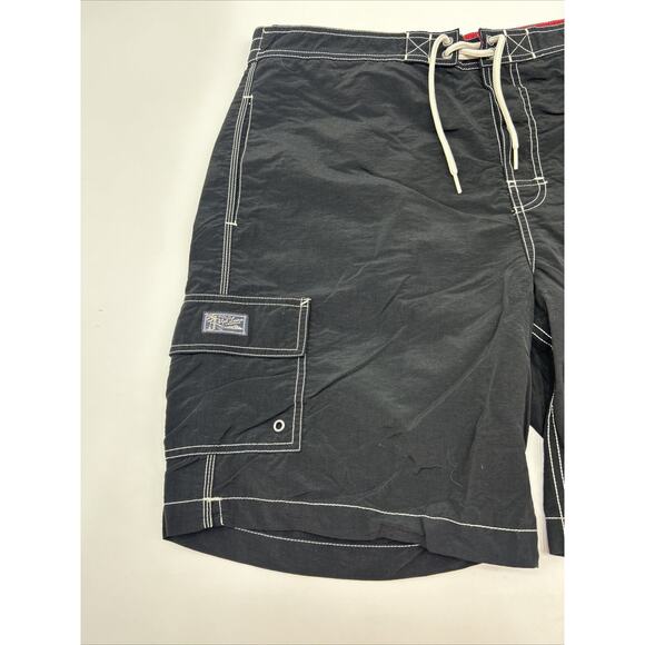 Polo Ralph Lauren Shorts Mens L Black Cargo Board Lined Swim Trunks , Surf - Picture 3 of 11
